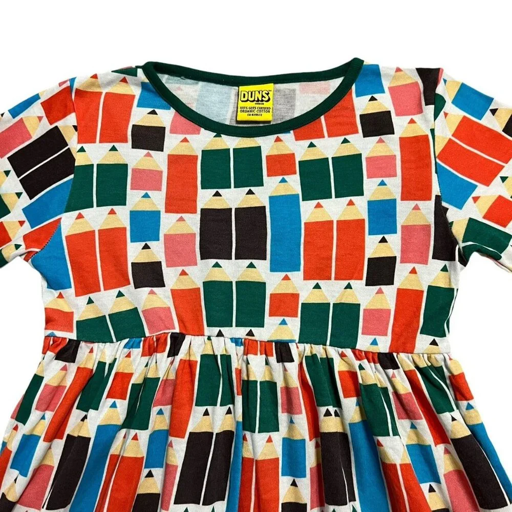 DUNS Sweden Sz 122 (7Y) Organic Pencils Dress